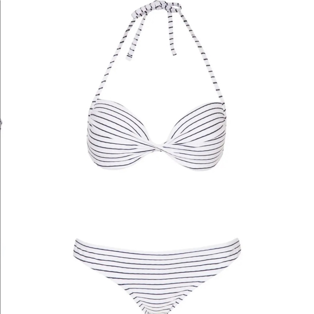 Topshop Striped Textured Bikini